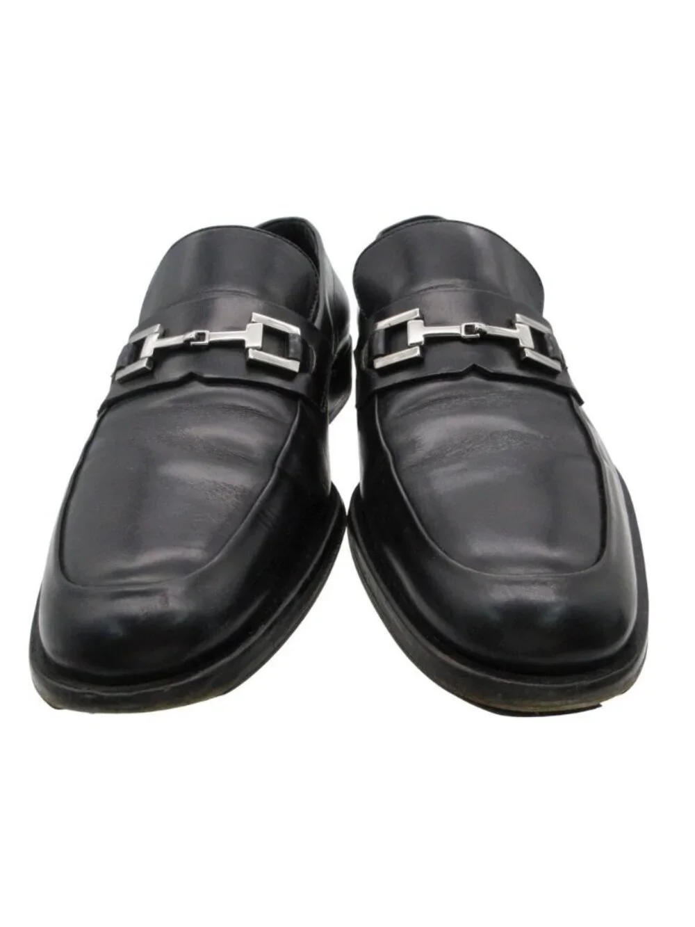Gucci Loafers Square Bit Leather Shoes Dress Business Black